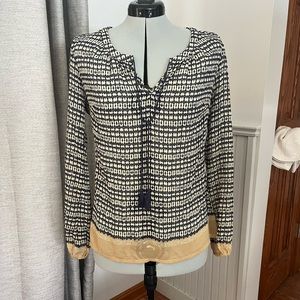 Long Sleeve Tie-Front Blouse